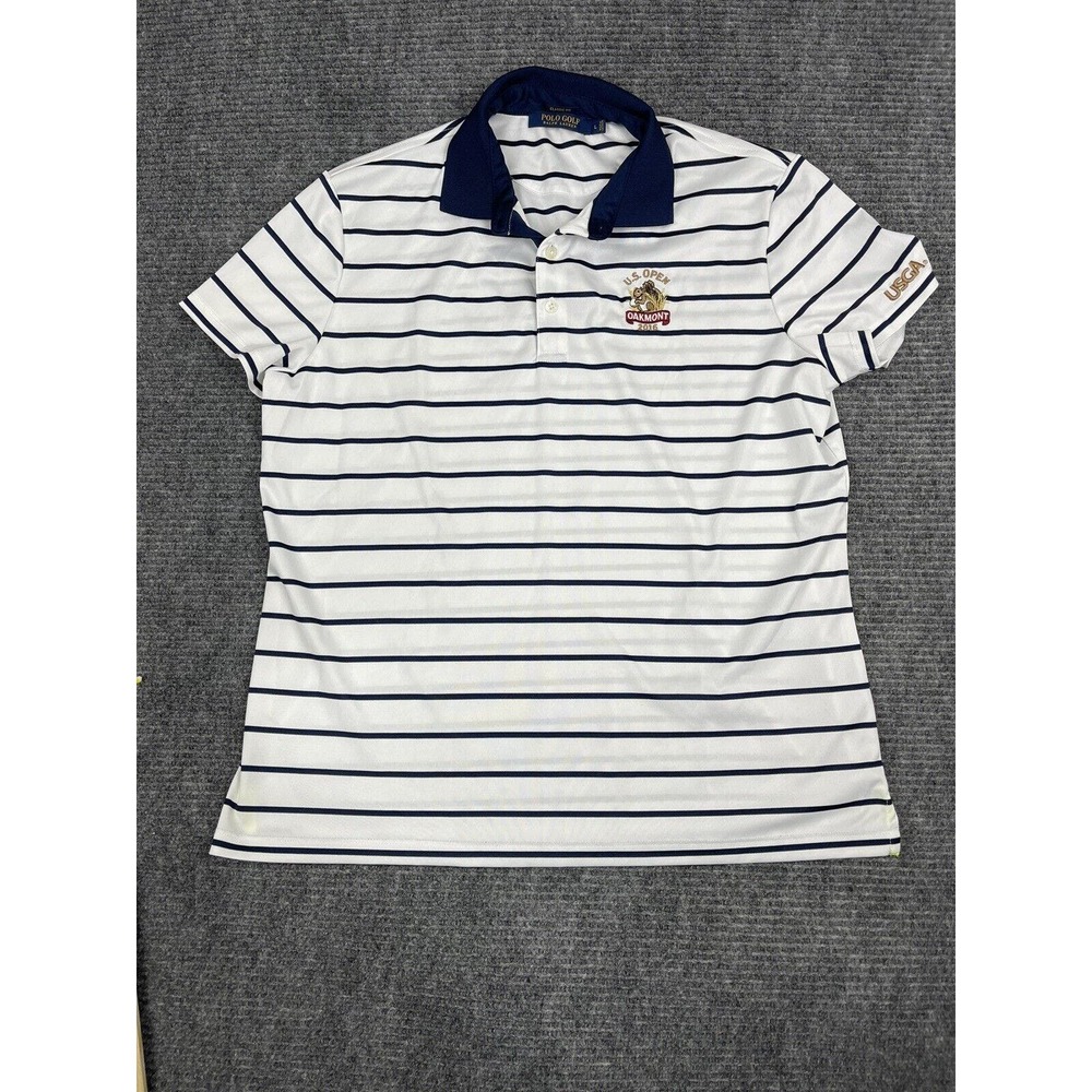 Ralph Lauren Shirt Mens Large Striped Polo Golf US Open 2016 Oakmont USGA